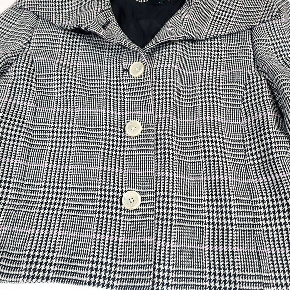Ralph Lauren Linen Houndstooth Glen Plaid Blazer 4 Cropped Pink Line Barbie core - Picture 3 of 14